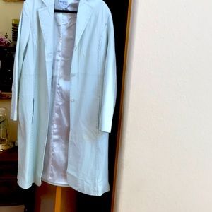 light,light grey leather coat